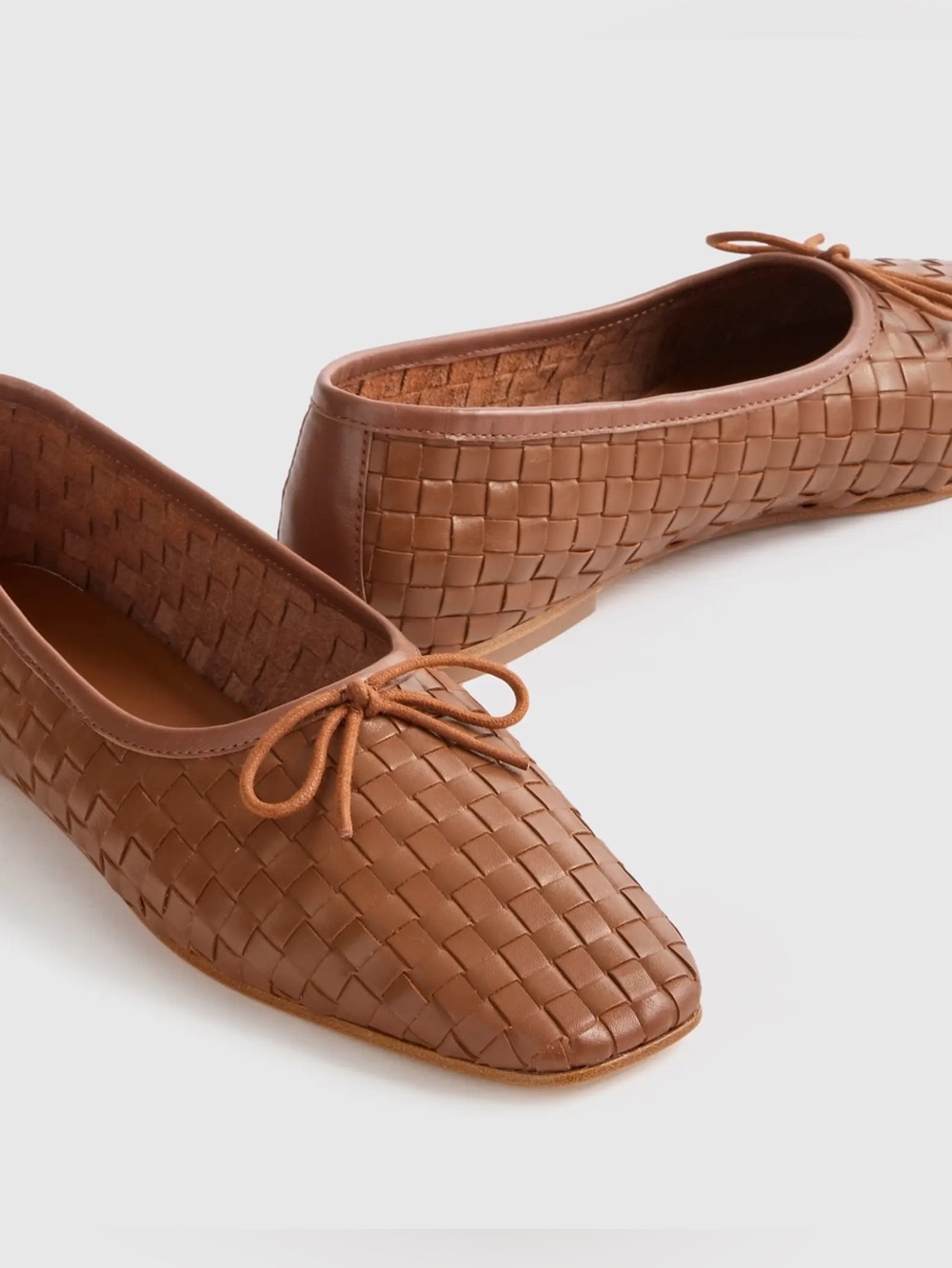 Quince Italian Leather
Handwoven Square Toe Ballet Flat Cognac Shoes
9 - Picture 1 of 6